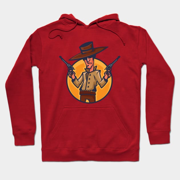 Cowboy holding revolvers Hoodie by KurArt